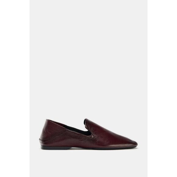 ZARA LEATHER LOAFERS WITH HIGH VAMP - Picture 3 of 7
